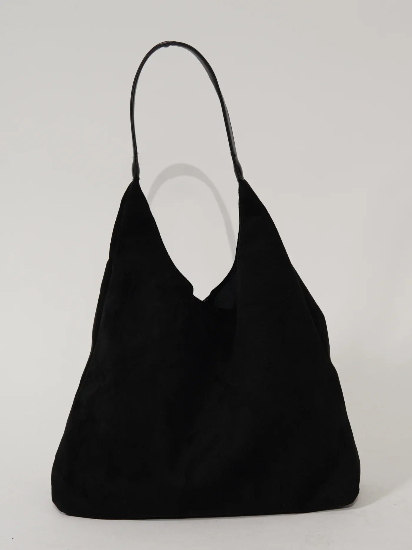 Women's Shoulder Bag with Matching Clutch Set - Black