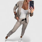Women's Blazer and Jogger Two-Piece Set