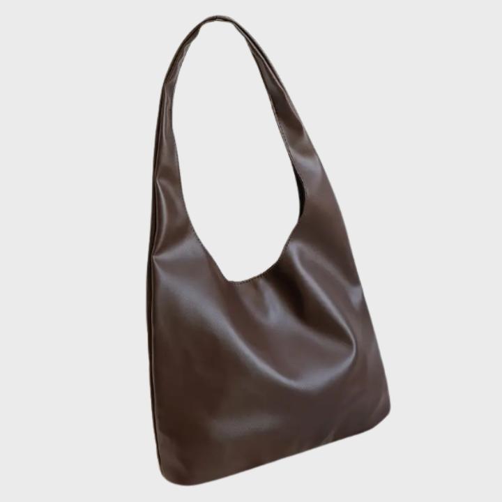 Women's Tote Bag with Shoulder Strap and Slouchy Silhouette - Coffee