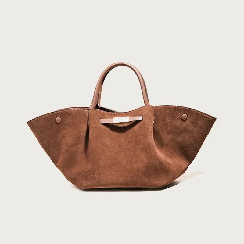 Tote Bag with Detachable Strap and Sturdy Handles - Brown (Small)