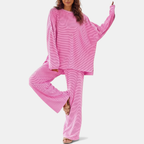 Women's Pyjamas Sets Oversized Wide Leg Striped Two Piece Set - 4