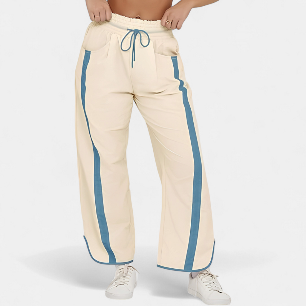 Women's Y2K Colour-Block Drawstring Barrel Trousers - 6