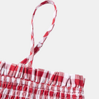 Women's Smocked Ruffle Trim Gingham Cami Two Piece Set - 4