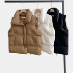 Women's Quilted Puffer Gilet Sleeveless Stand Collar Gilet - 4