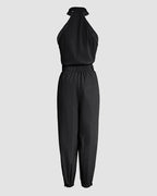 Women's Two-Piece Set Sleeveless High Neck Cargo Top and Cuffed Trousers - 15