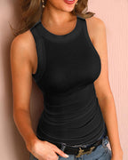 Women's Tank Top Round Neck Sleeveless Slim Fit - 13