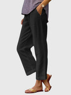 Women's Trousers Straight Leg with Front Pocket - Black