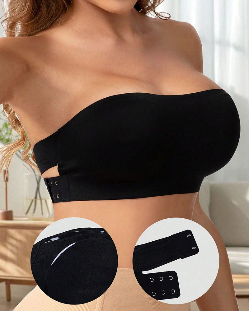 Strapless Bandeau Seamless Criss Cross Bralette Top - 4