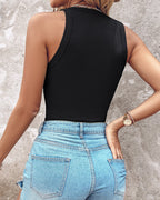 Women's Tank Top Round Neck Sleeveless Slim Fit - 10