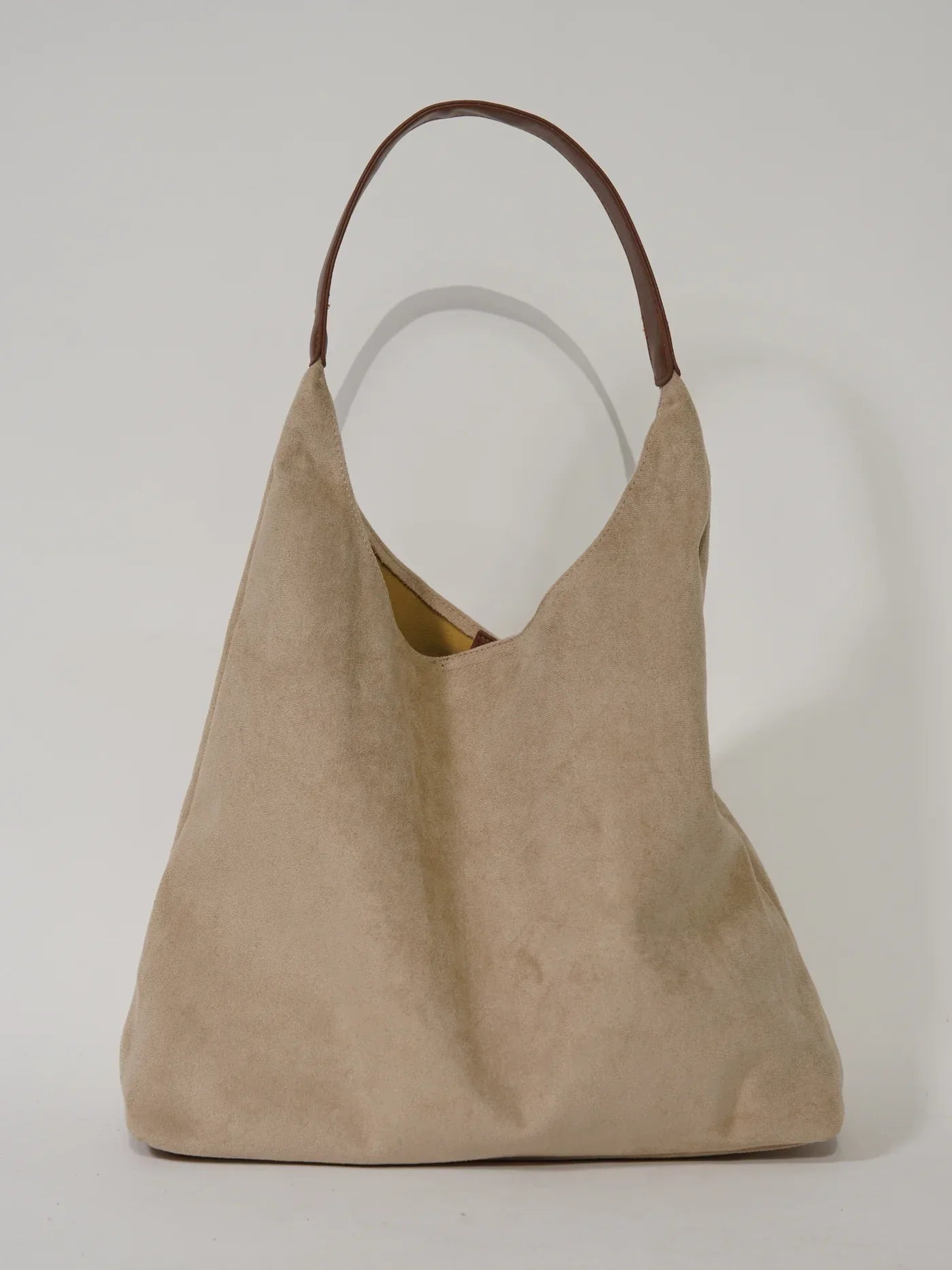Women's Shoulder Bag with Matching Clutch Set - Beige