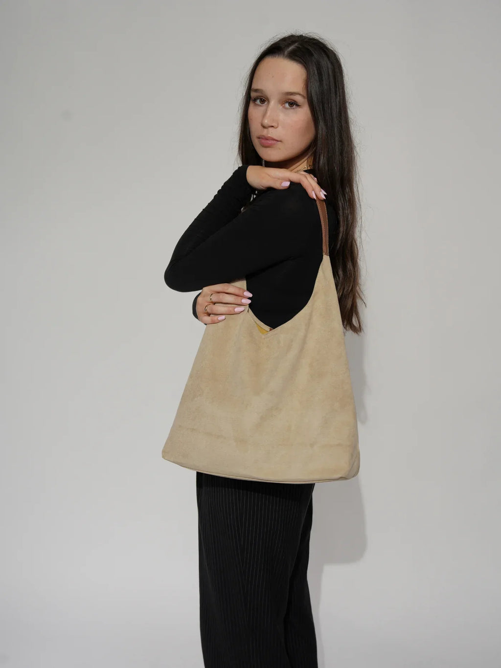 Women's Shoulder Bag with Matching Clutch Set - 14