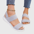 Women's Sandals with Adjustable Straps and Platform Sole - Grey