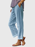 Women's Trousers Straight Leg with Front Pocket - Blue