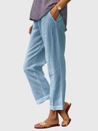 Women's Trousers Straight Leg with Front Pocket - Blue
