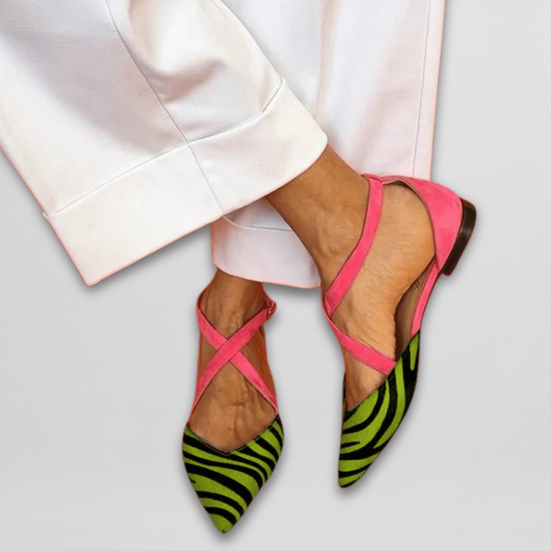 Elisa | Strappy Ballet Flats - Green