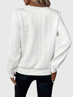 Women's Jumper with Zip Detail and Cable Knit Texture - 2