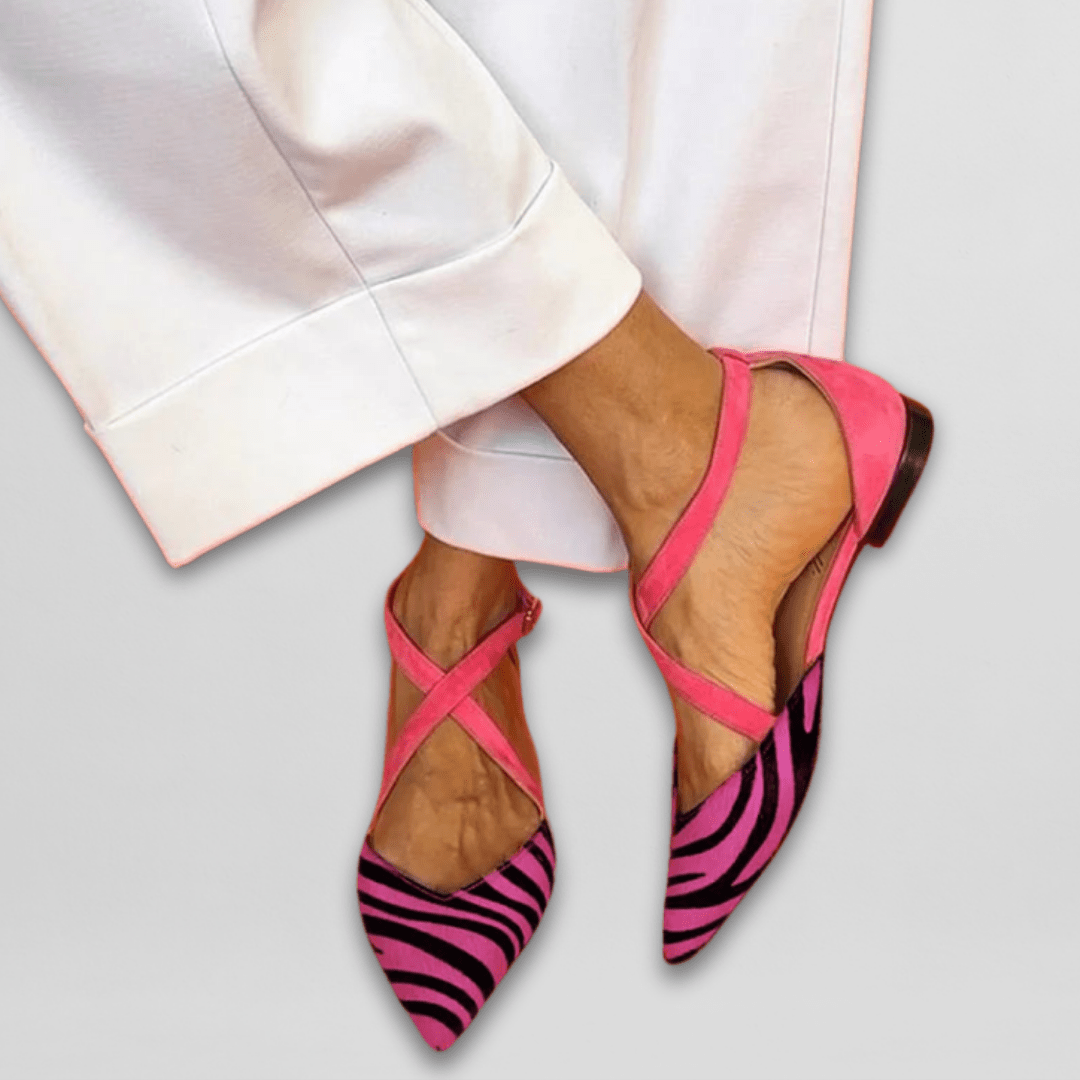 Elisa | Strappy Ballet Flats - Pink