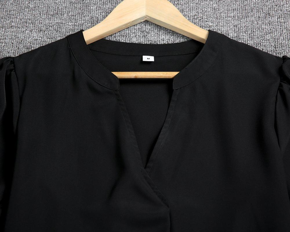 Women's Midi Dress with Flutter Sleeves and V-Neck - 10