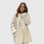 Women's Cardigan with Ribbed Knit and Open Front - 3
