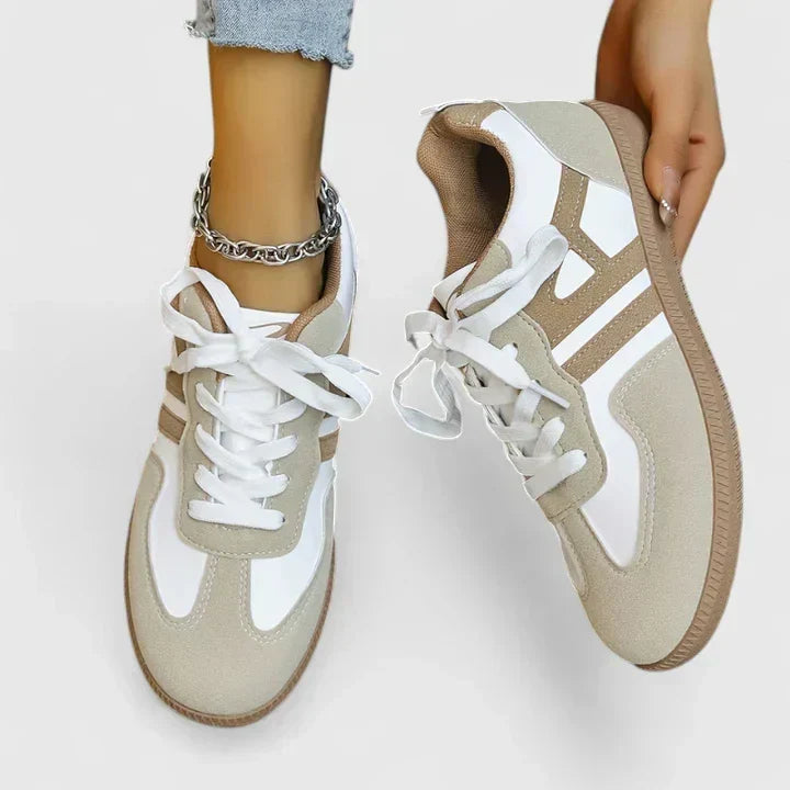 Delyziah | Orthopaedic Trainers - Khaki & White