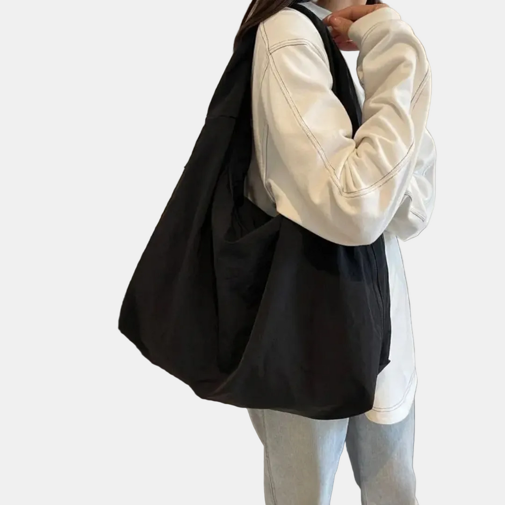 Women's Slouchy Hobo Shoulder Bag with Triple Zip Pockets