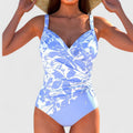 Alice | Women’s Modern Printed Beach Swimsuit - Light Blue
