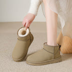Women's Ankle Boots with Faux Fur Lining and Flexible Sole - 5