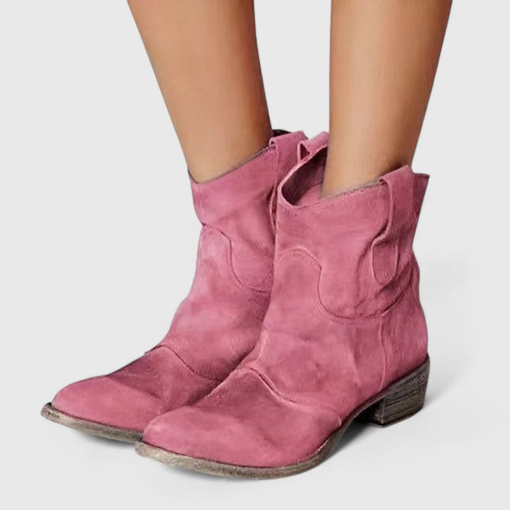 Women's Ankle Boots Western Style with Wide Heel - 2