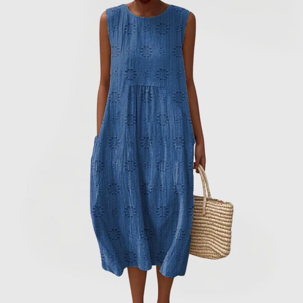 Teresa | Elegant Dress With Pockets - Blue