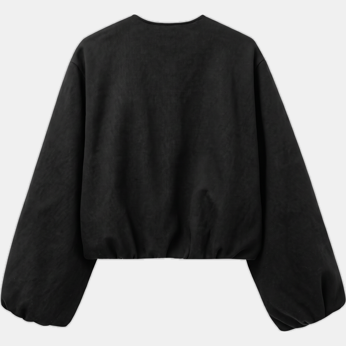 Women's Cropped Zip Up Oversized Fleece Bomber Jacket - 10