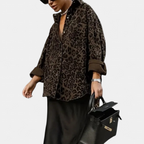 Women's Vintage Leopard Print Blouse - 3