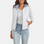 Women's Hooded Puffer Gilet Sleeveless Quilted Zip Up Gilet - 4