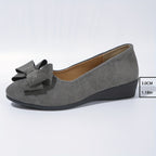 Women's Flat Shoes with Bow Detail and Round Toe - 14