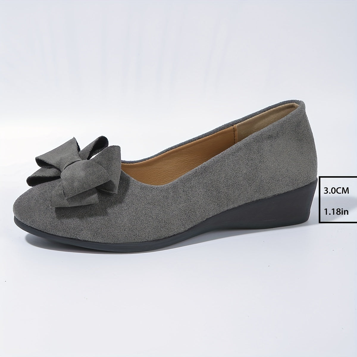 Women's Flat Shoes with Bow Detail and Round Toe - 14