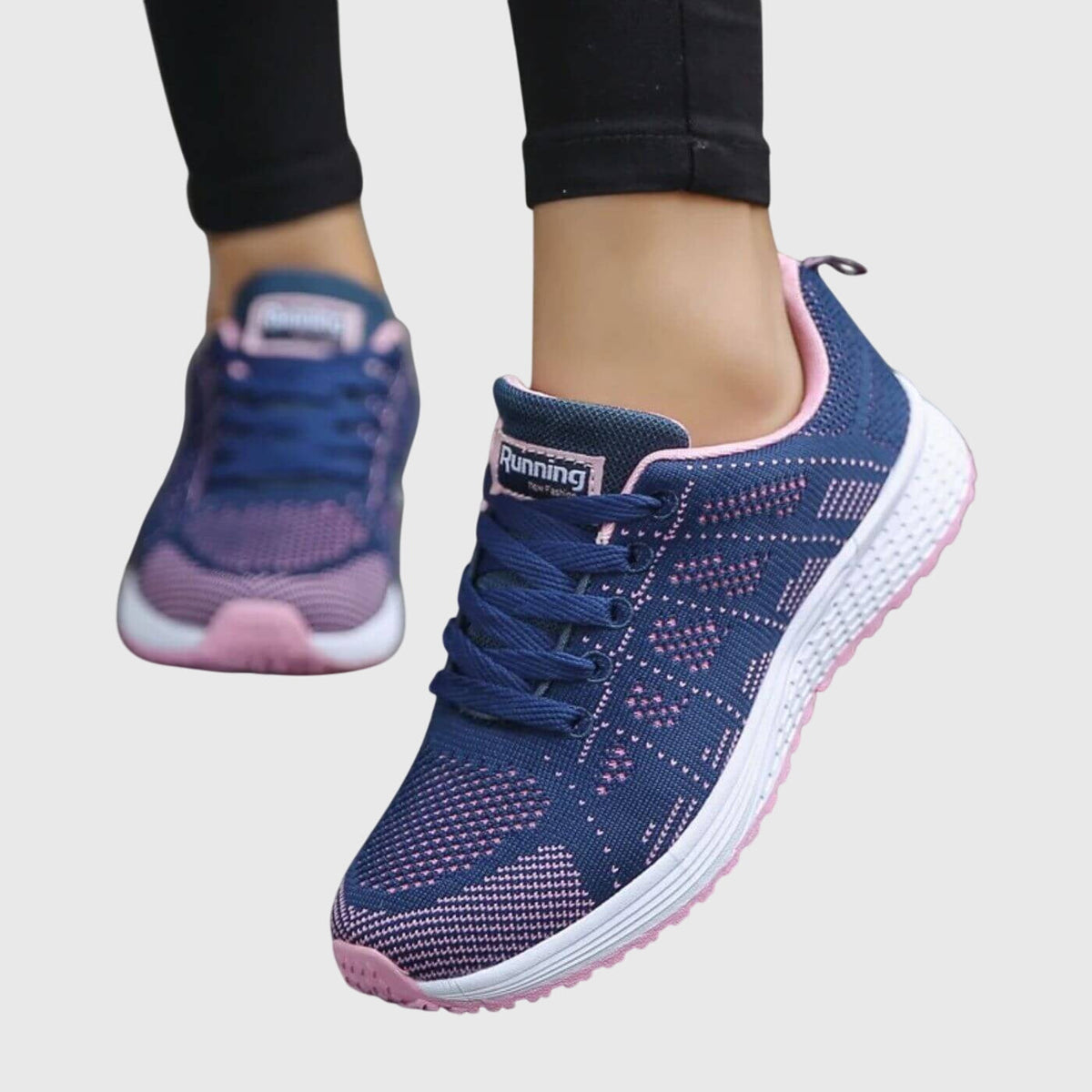 Women's Trainers with Cushioned Sole and Lace-Up Fastening - Blue/Purple