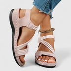 Women's Sandals with Adjustable Straps and Arch Support Footbed - 3
