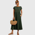 Fenella | Comfortable Midi Dress - Dark Green