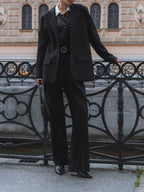 Women's Single-Breasted Blazer with Structured Shoulders - 6