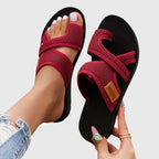 Women's Sandals with Crossover Straps and Cushioned Sole - 3