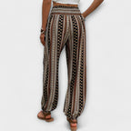 Women's Trousers with Ethnic Print - 2