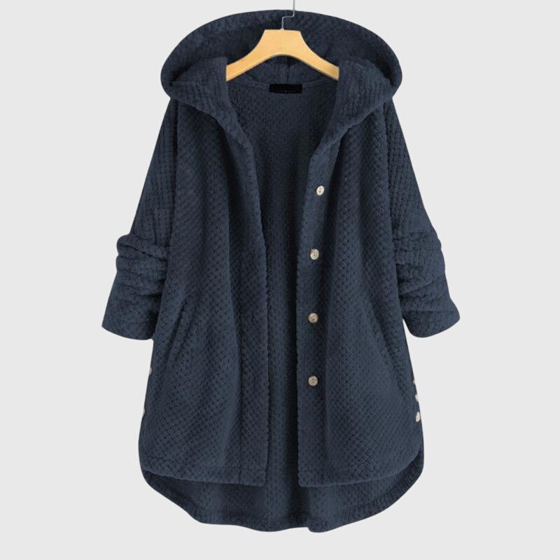 Franca - Fleece Jacket with Hood - Blue