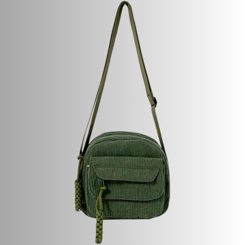 Mini Crossbody Bag with Adjustable Strap and Multiple Pockets - Green