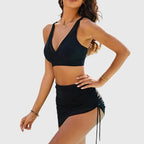 Women's Bikini Swimsuit Set with Tummy Control and V-Neck
