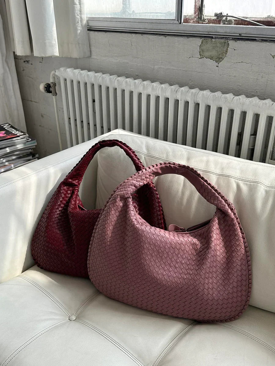 Women's Shoulder Bag with Woven Braided Texture - 16