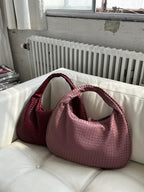 Women's Shoulder Bag with Woven Braided Texture - 16