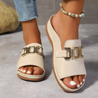 Adele | Orthopaedic Wedge Heel Sandals - Beige