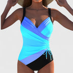 Alice | Women’s Modern Printed Beach Swimsuit - Blue