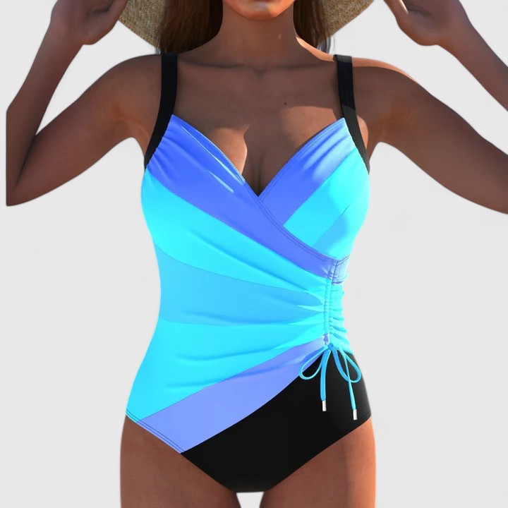 Alice | Women’s Modern Printed Beach Swimsuit - Blue