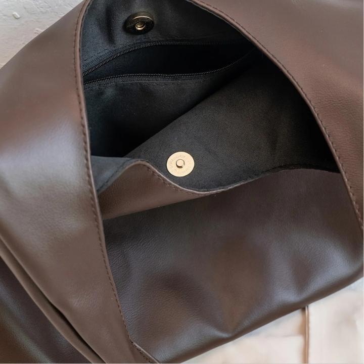 Women's Tote Bag with Shoulder Strap and Slouchy Silhouette - 4