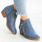 Women's Ankle Boots with Side Zip and Block Heel